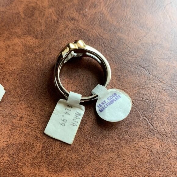 Vintage 14k Gold Electroplated Heart Ring size 9 Silver - Picture 6 of 7